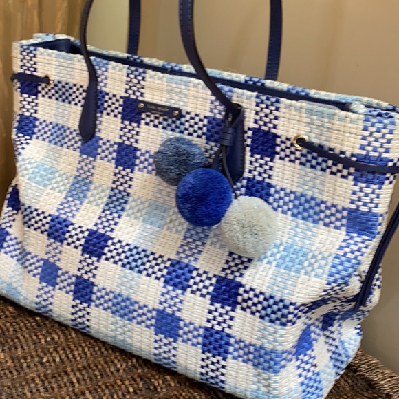 Kate Spade Blue/White Tote - Picture 1 of 10